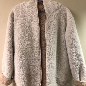 White and brown teddy jacket